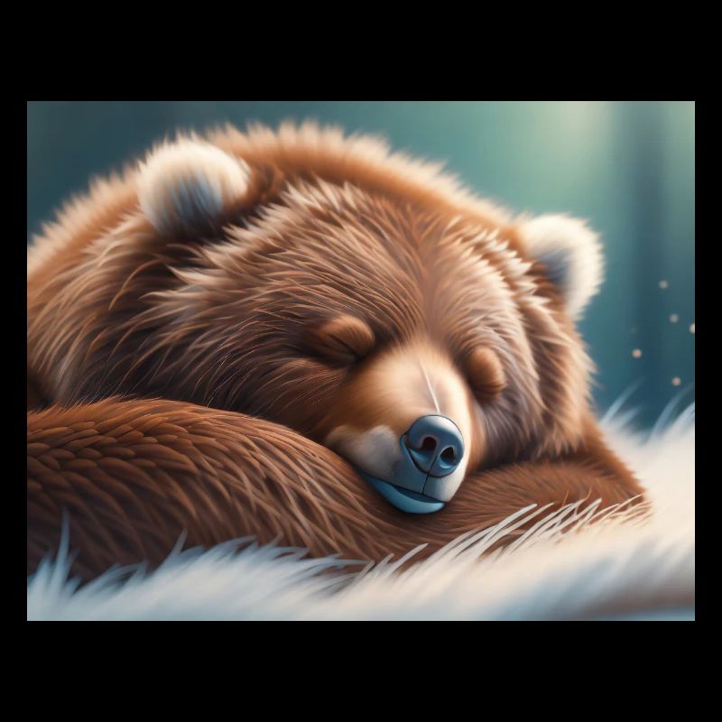 Cute animals doing hibernation – brown bear