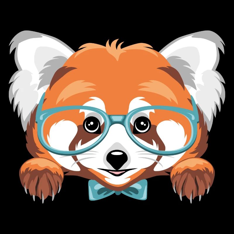 Peeking smart red panda