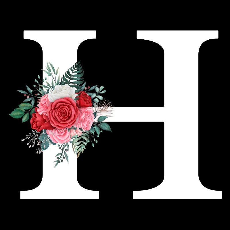 Roter Blumenbuchstabe H