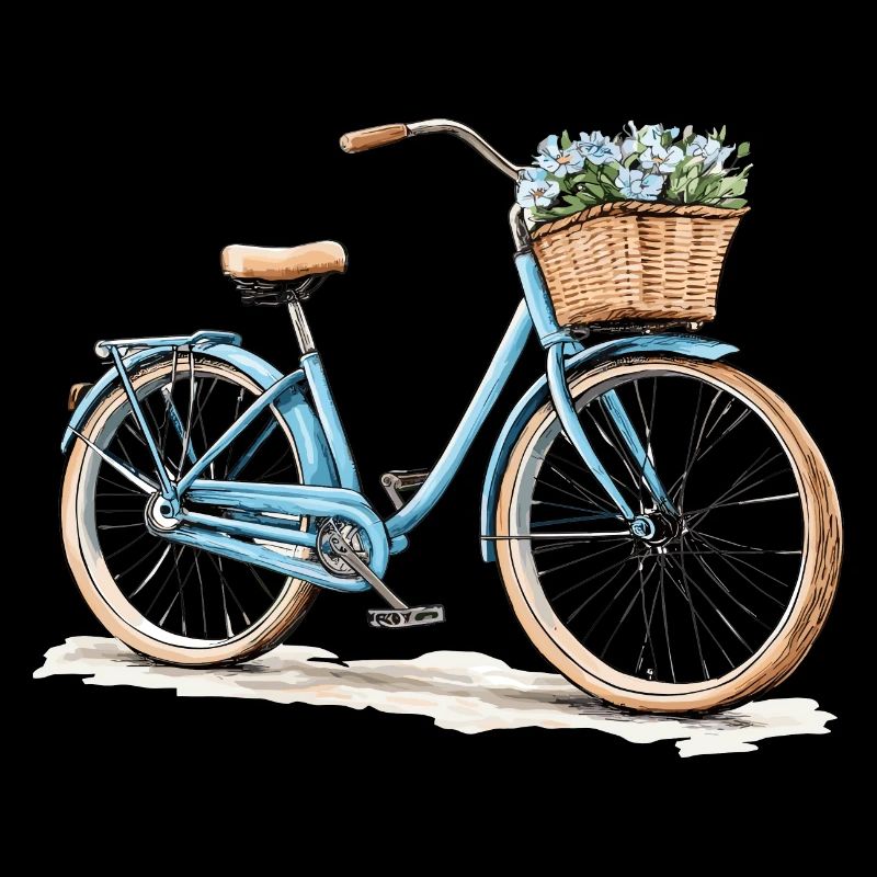 Vélo avec panier de fleurs