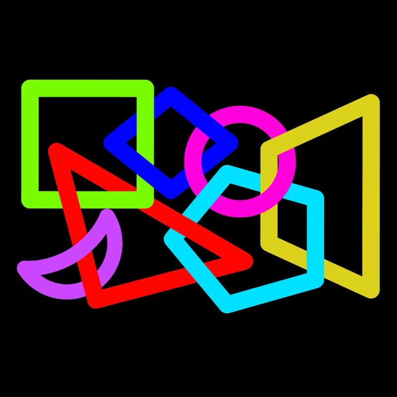 Intertwined neon shapes