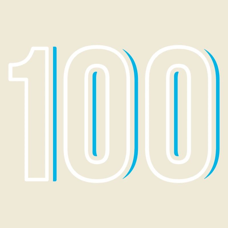 Number 100 - One hundred - hundred