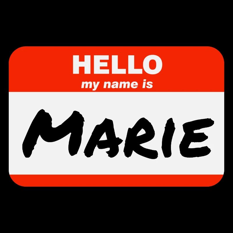 Hello My Name Is Marie Label Name Tag