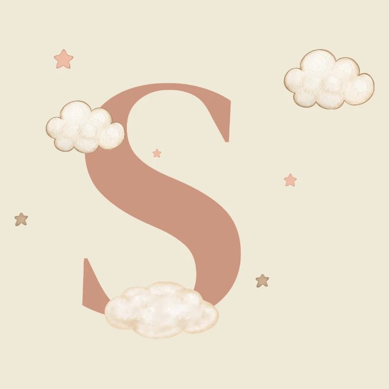 Buchstabe s Wolken Sterne