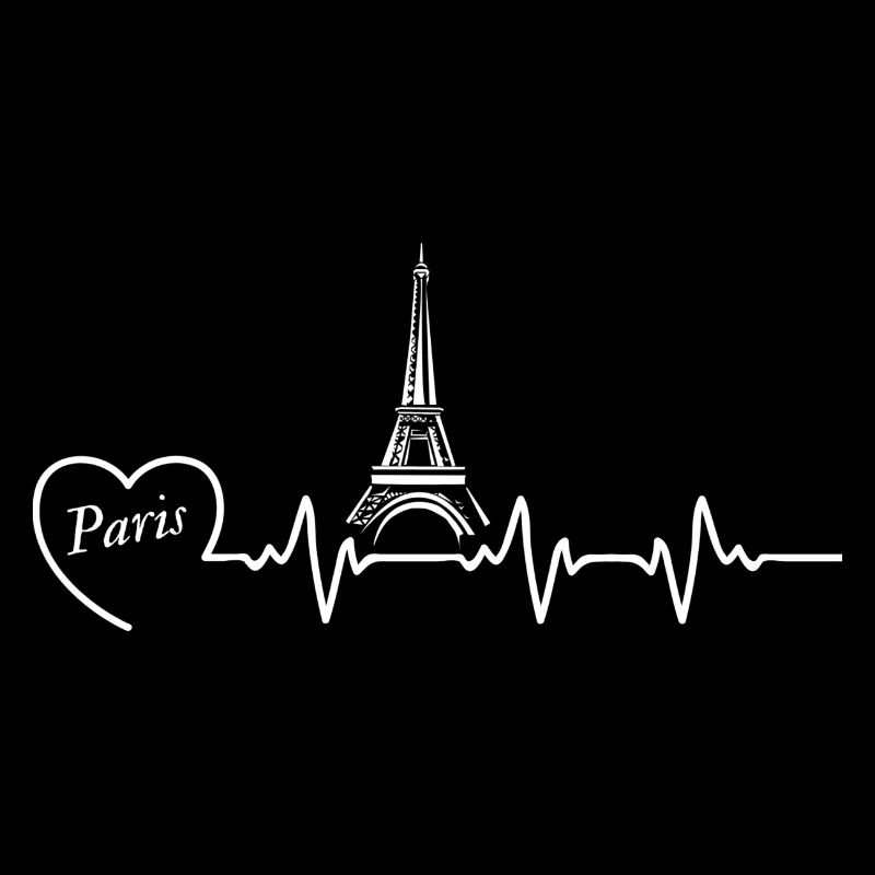 Heartbeat Paris Tour Eiffel ECG T-shirt