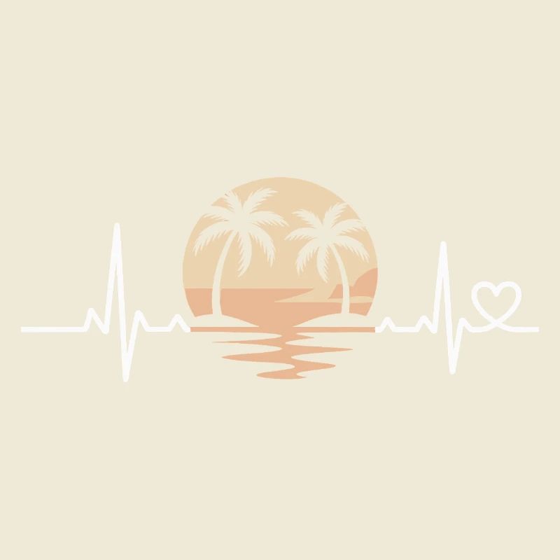 Sunset with palm trees