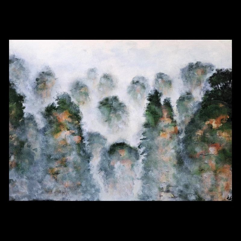Mystical Forest Thailnad Mountains Watercolors