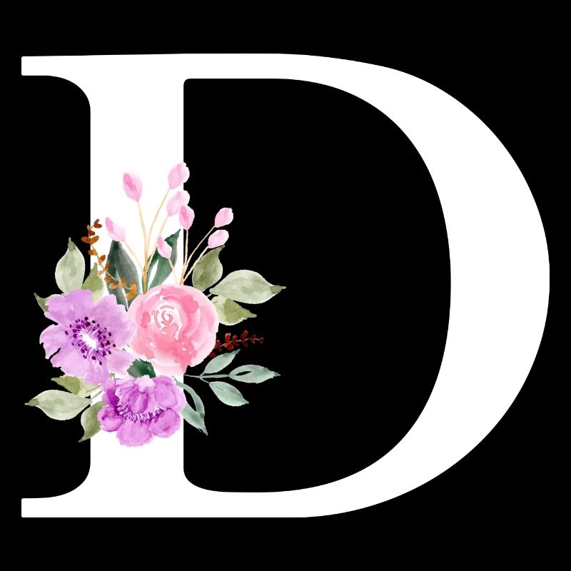 Lila Blumenbuchstabe D