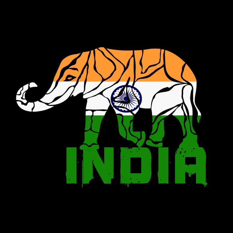 Inde Éléphant / Drapeau Cadeau De Couleur Nationale