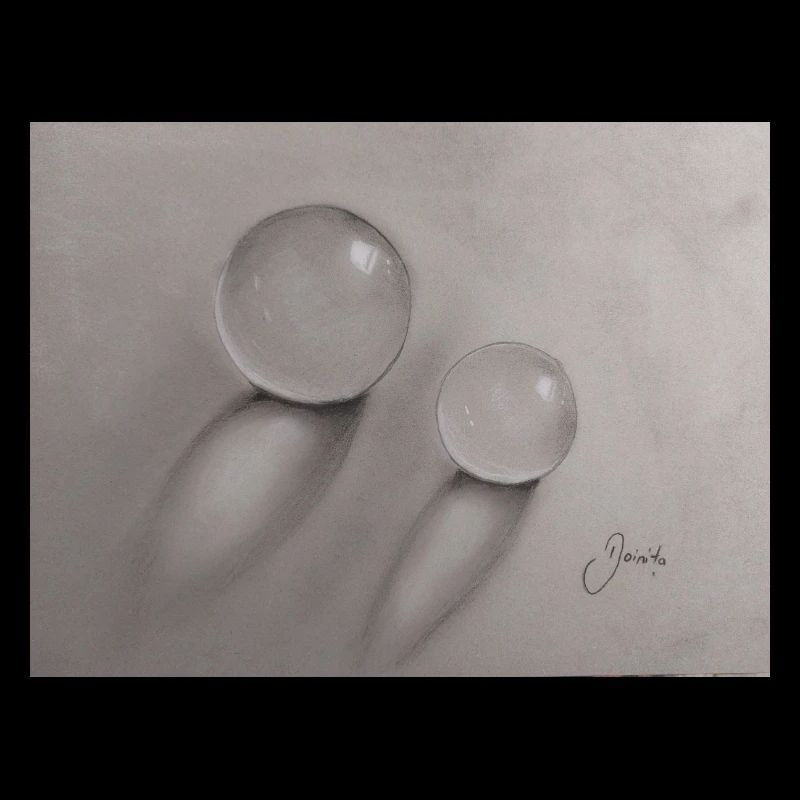 Transparent glass balls with shadow effect