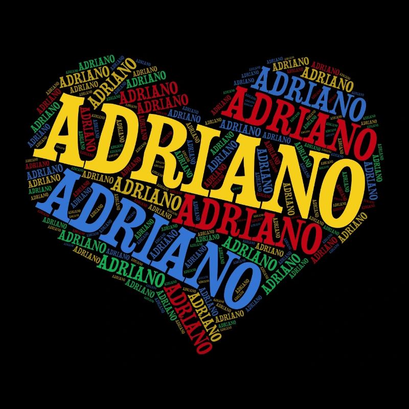 Adriano heart t-shirt word cloud t-shirt