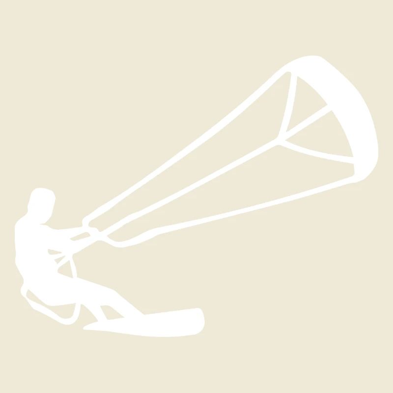 Minimalist Kitesurfer Kiting Silhouette
