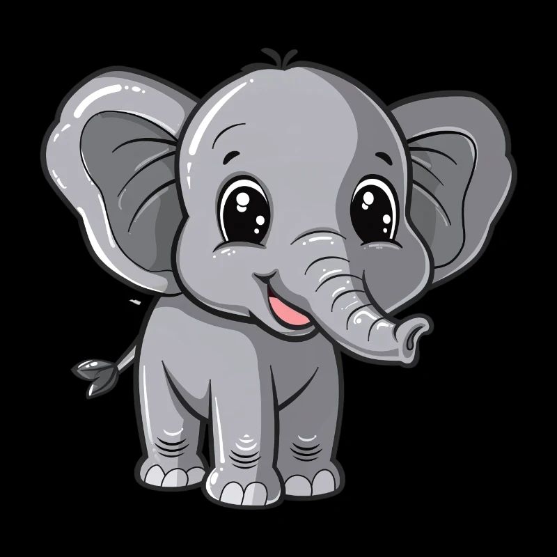 Look mignon de bébé éléphant gris