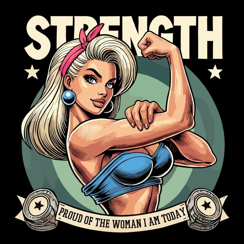 Strength Strong Proud Woman Blonde Biceps Gift