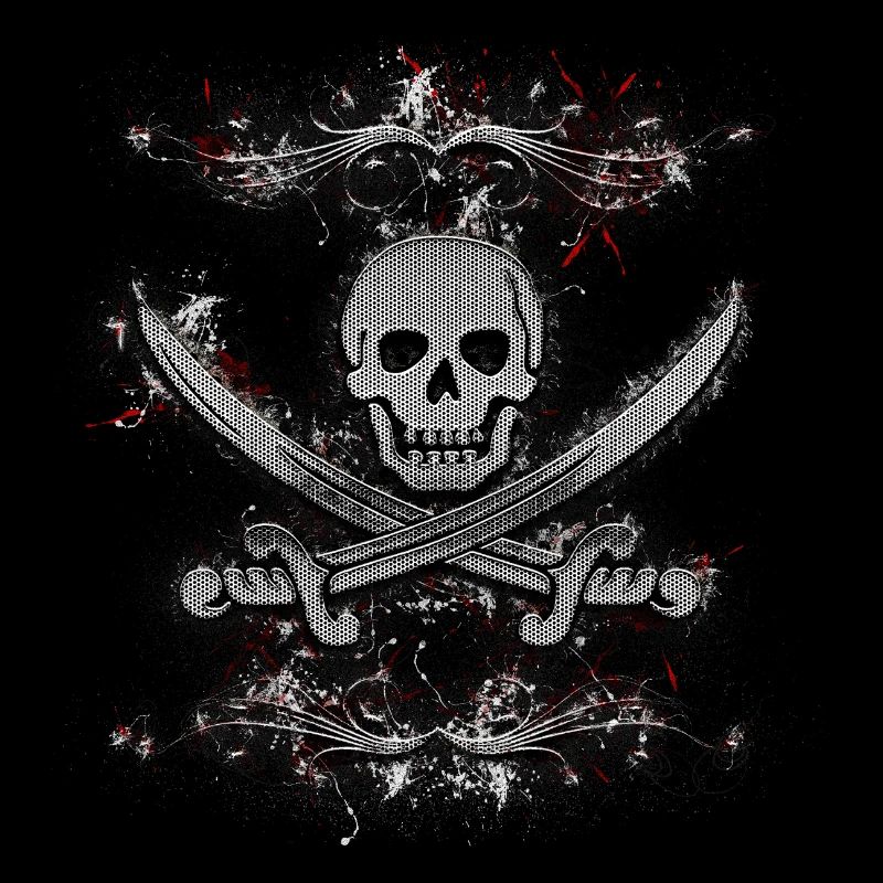 Jolly Roger Skull Pirate Paint Splatter