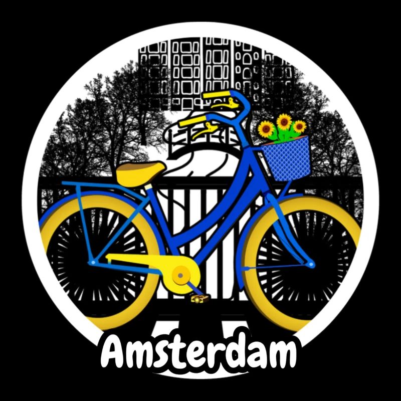 Amsterdam holiday motif with bicycle on bridge