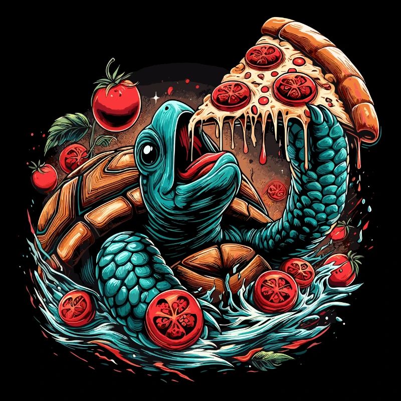 Turtle Pizza Tomato Design