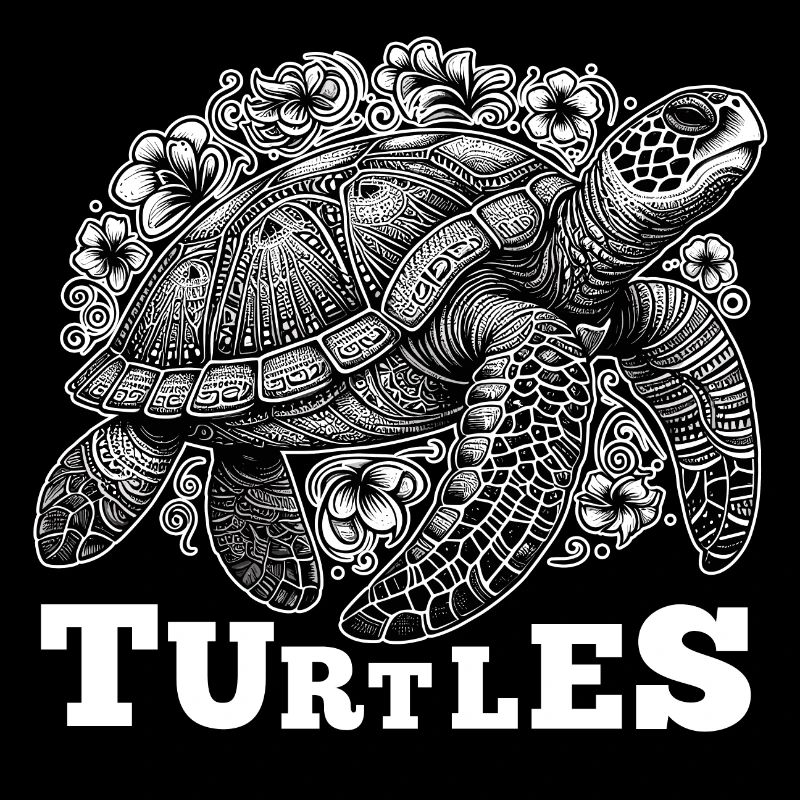 Schildkröte Schildkröten Blumen Grafik Geschenk