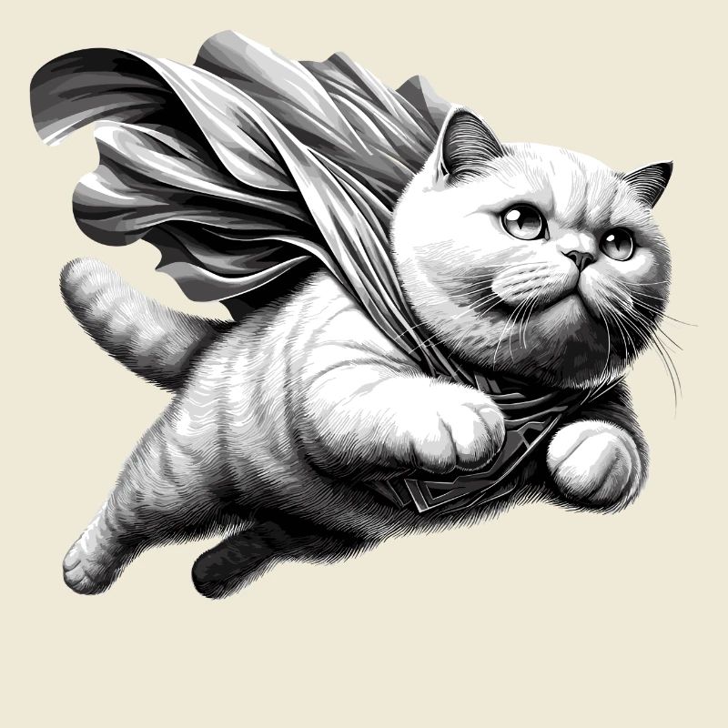 Super chat BKH blanc British Shorthair cadeau