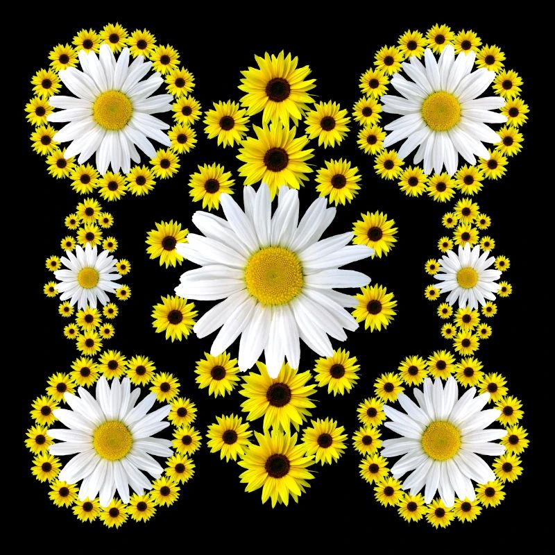 Flowers, daisies, sunflowers, daisies