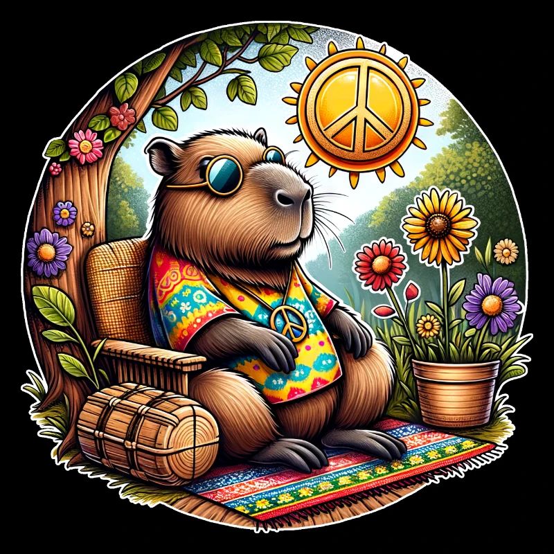 Capybara Hippie Peace