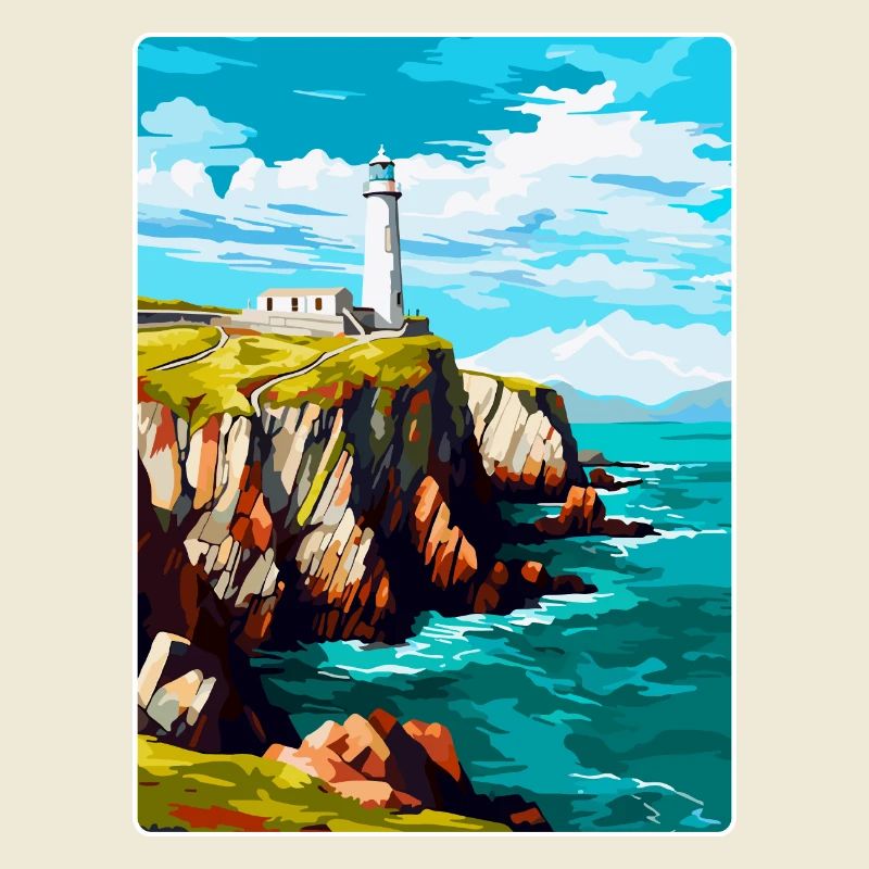 South Stack Cliffs Anglesey Vintage Reiseposter