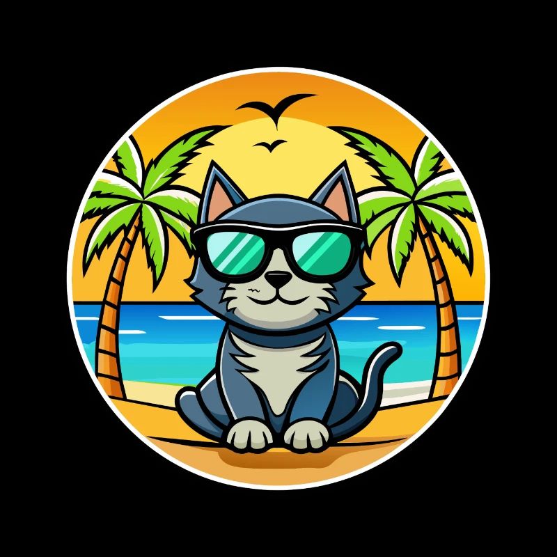 Bombay Cat Breed Cartoon Sunglasses Beach