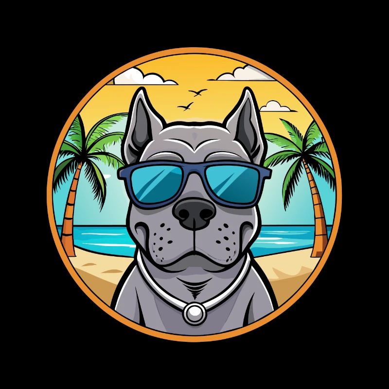 Cane Corso Chien Race Dessin Animé Lunettes De Soleil Plage