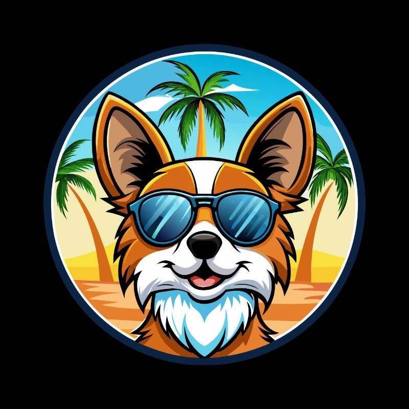 Papillon Chien Race Dessin Animé Lunettes de Soleil Plage