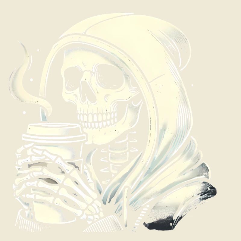 Chill Skeleton with Coffee Hoodie