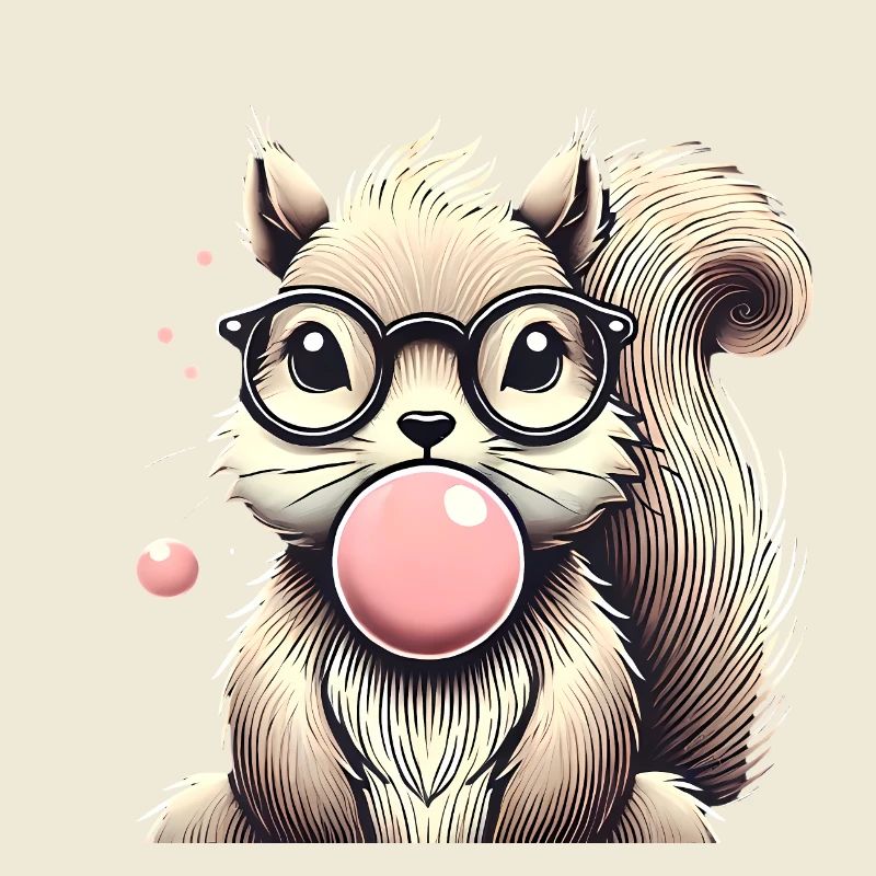 Cooles Eichhörnchen mit Kaugummi-Brille