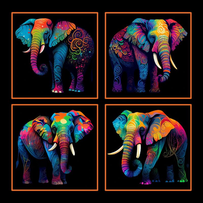 Bunte Elefanten Elefant Tierfreunde