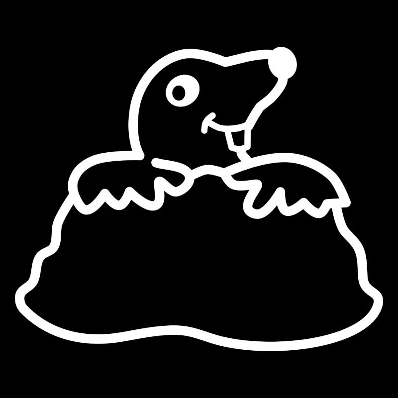 Maulwurf - weiße Kontur