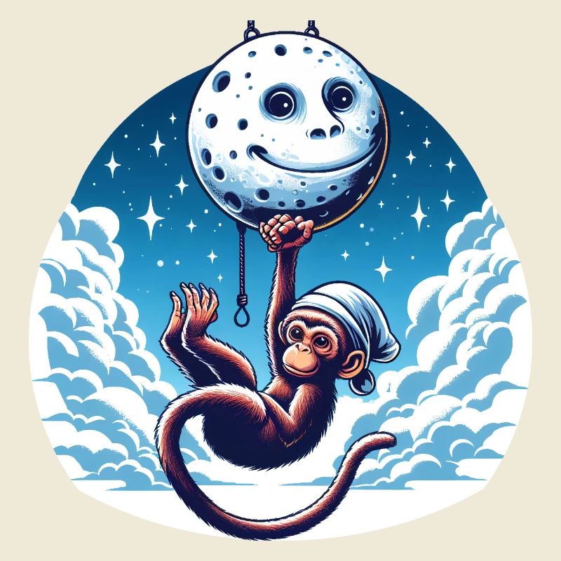 Monkey Moon Funny Animals