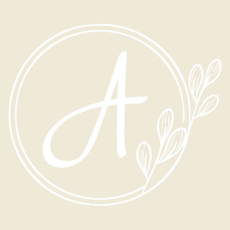 Hand Drawn Plant Monogram with Style A
