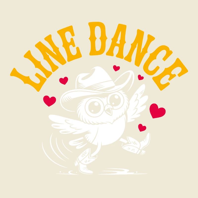 LInedance dance owl with cowboy hat