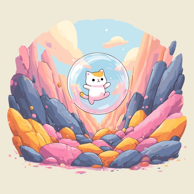 Boule de chat dans le canyon coloré