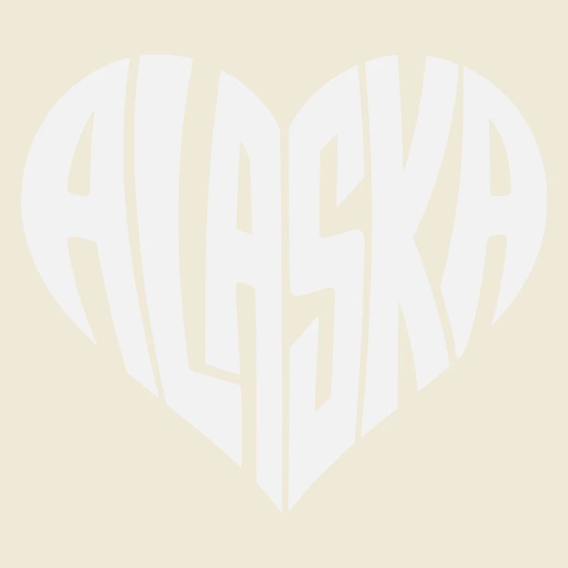 Alaska, USA Heart lettering angular