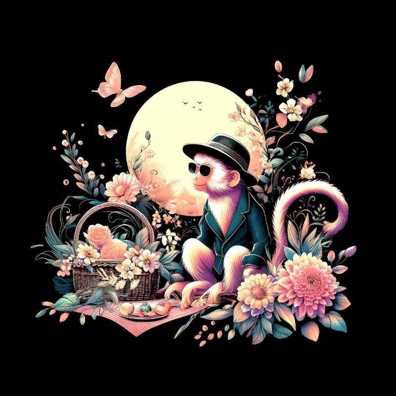 Monkey having a picnic