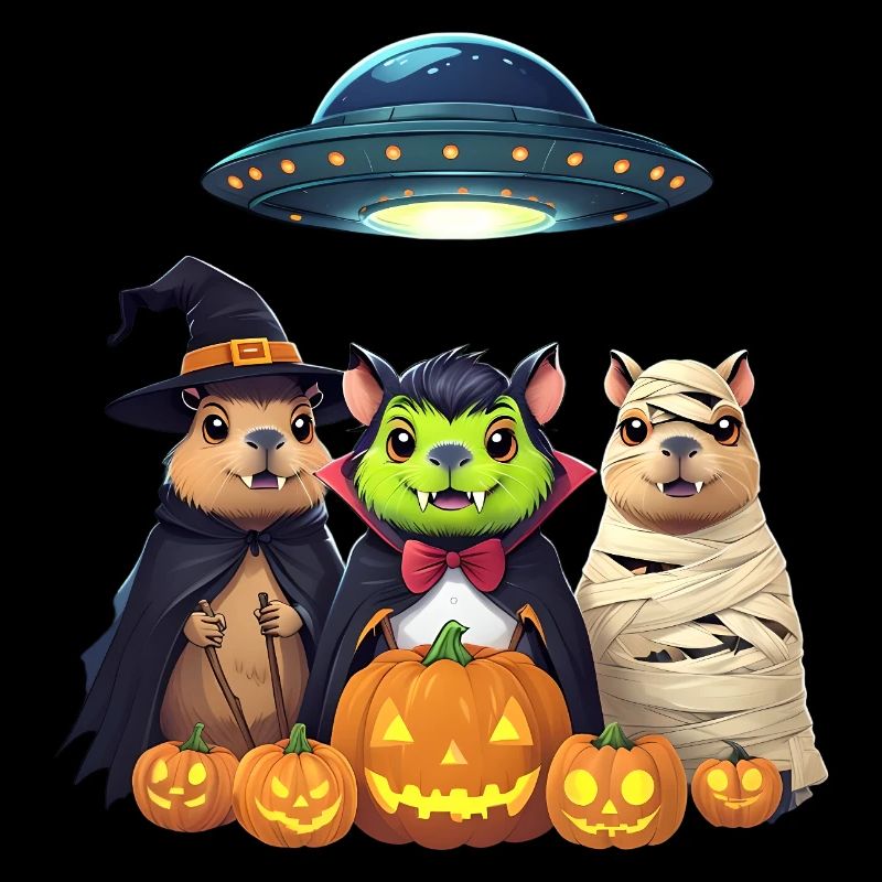 Halloween Capybara Hamster Ghost Gift Idea