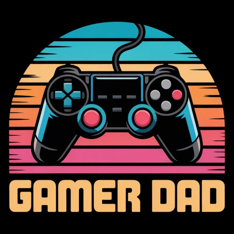 Gamer Dad Retro Controller Sunset Zocken Zocker