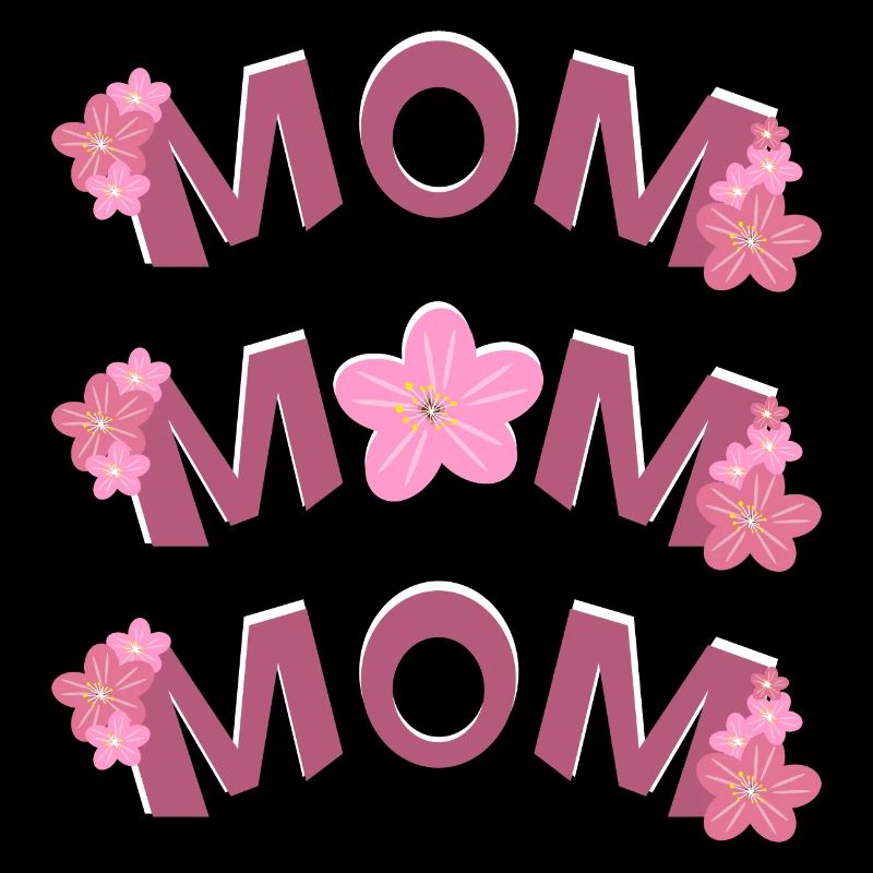 MOM mit Rosa Blumen, ein Dankeschön zum Muttertag.