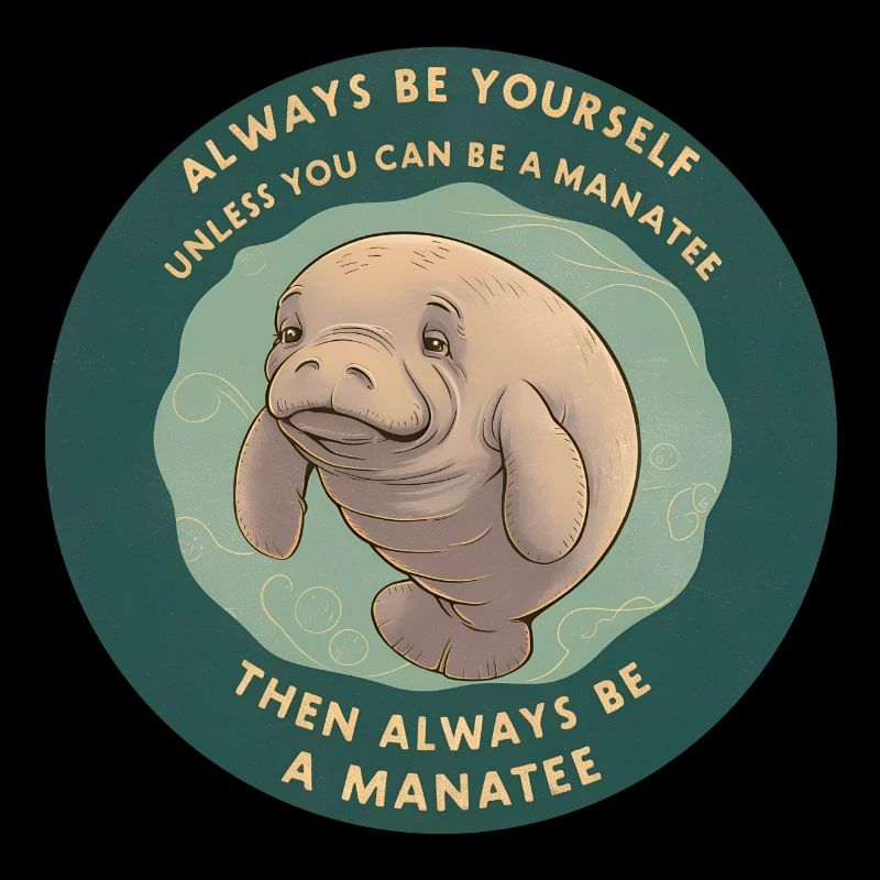 Sei Du selbst oder sei ein Manatee Lebensweisheit