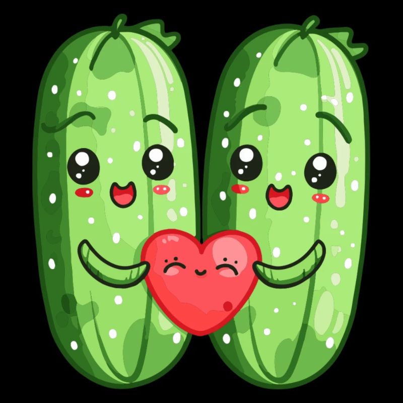Concombre Couple Amour Coeur Saint Valentin