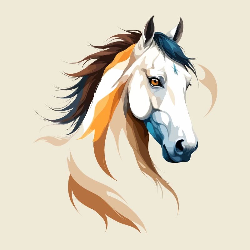 Pferd Vektor Kunst mit lebendiger Farbillustration