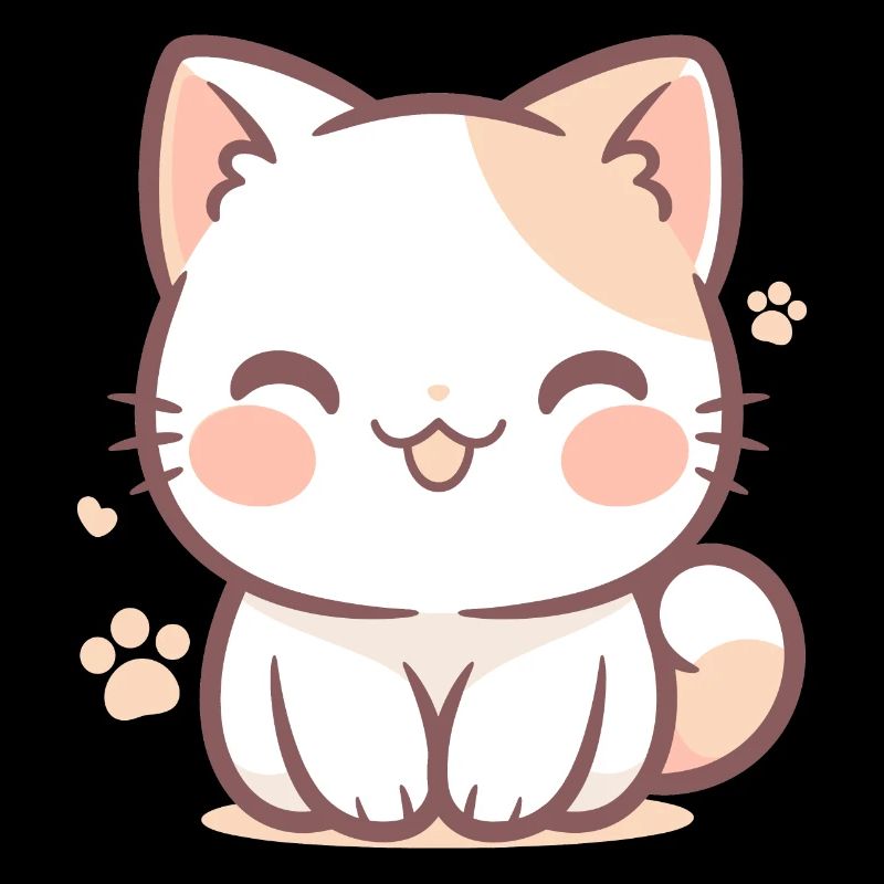 Un chaton chibi souriant