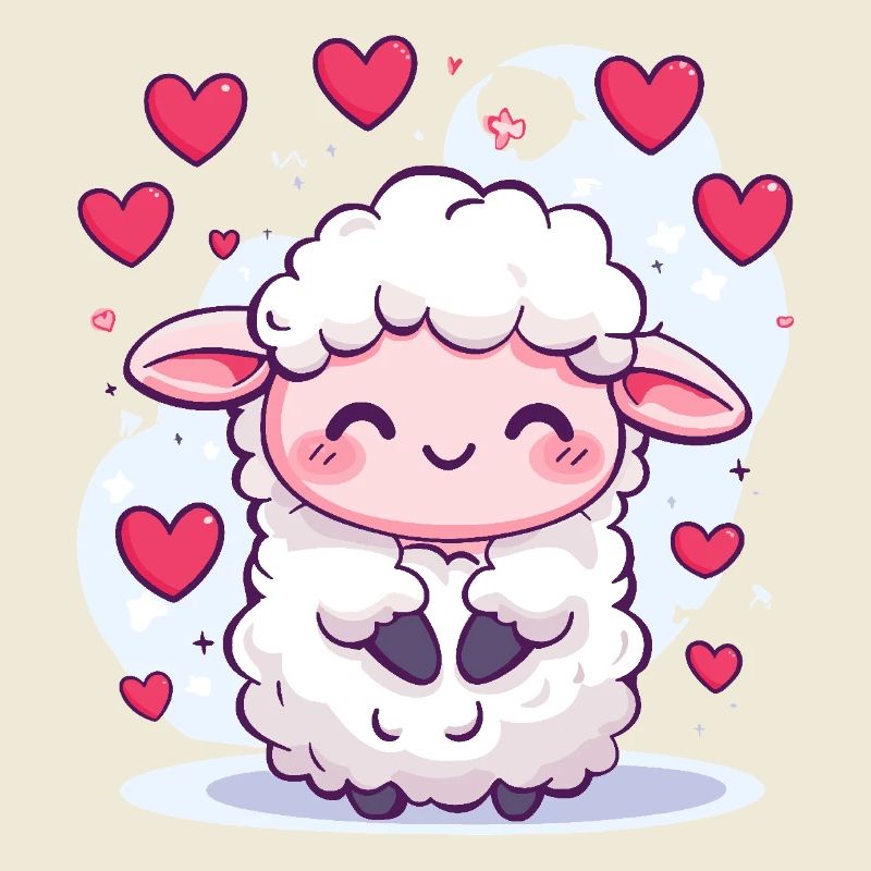 Chibi sheep for a baby gift