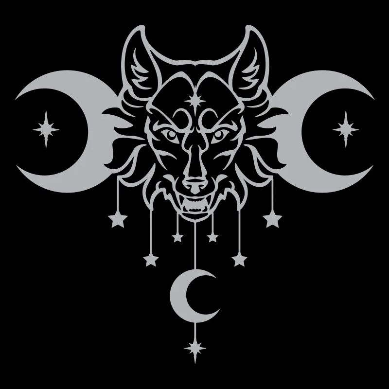 Wicca Moon Wolf - Customizable Color