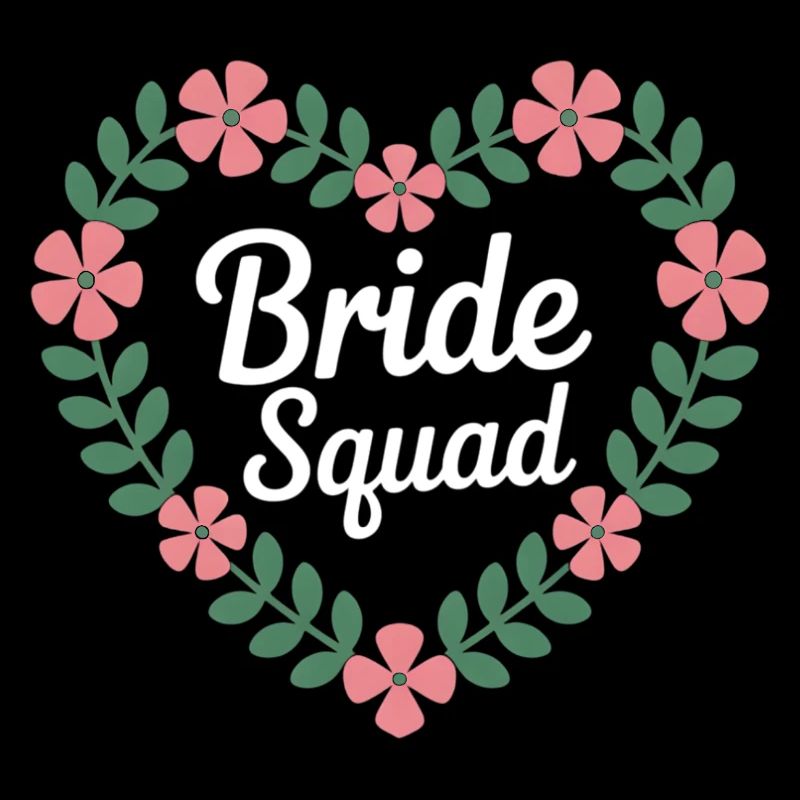 Bride Squad Flower Heart