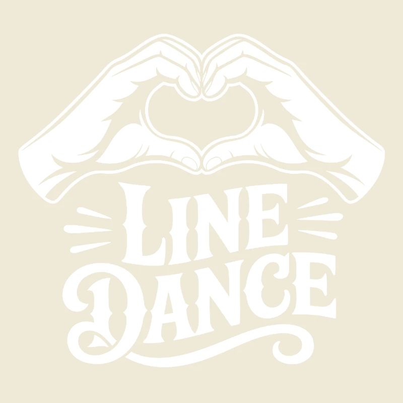 Line Dance Heart Hand Logo